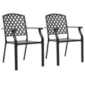 2 Pcs Black Stackable Patio Bistro Set J634946