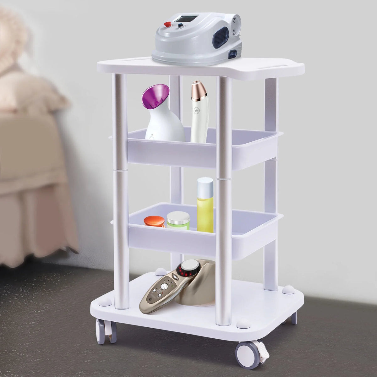 4 Layers Tray Rolling Cart with Wheels V700