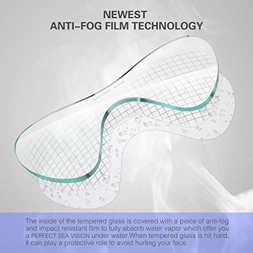 Anti-Fog Tempered Glass Snorkel Mask Set F475