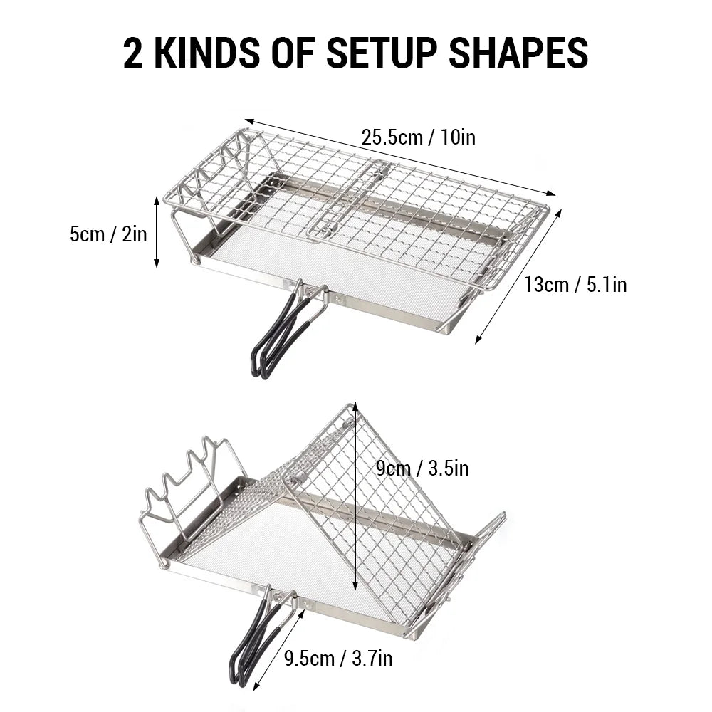 Stainless Steel Folding Camp Stove Toaster Rack X715