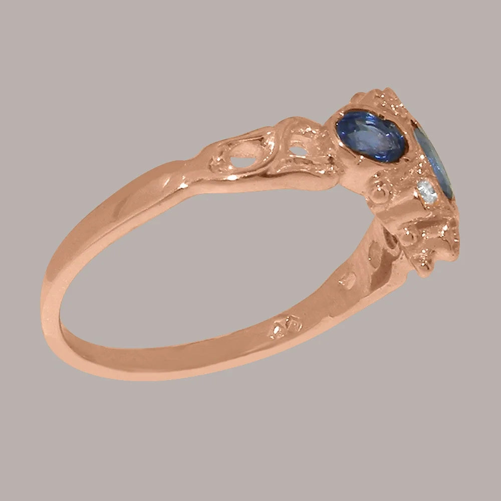 9k Rose Gold Natural Sapphire & Diamond Ring W924896