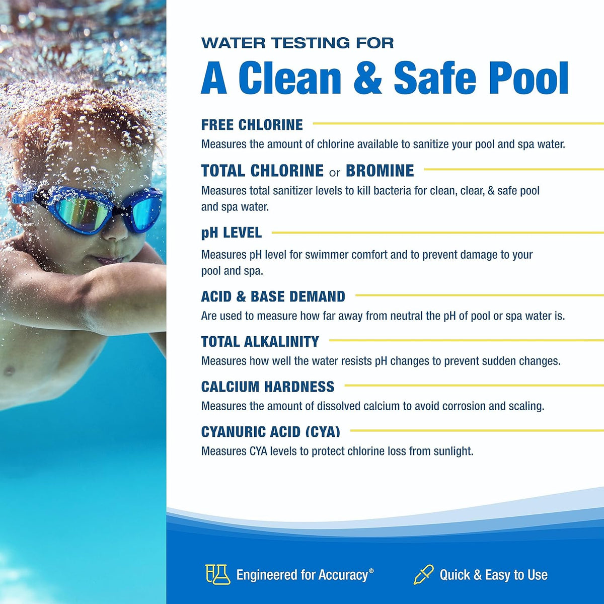 Taylor K2005 High Range Swimming Pool Total and Free Chlorine Bromine Alkalinity Calcium Hardness Base and Acid Demand pH DP Test Kit V133606