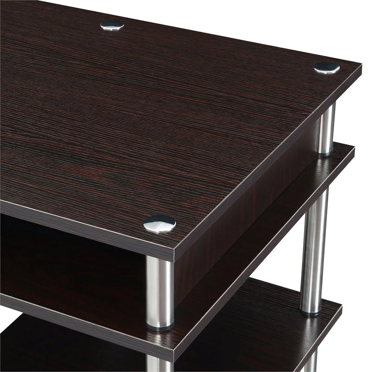 Espresso Wood Student Desk with Shelves T315
