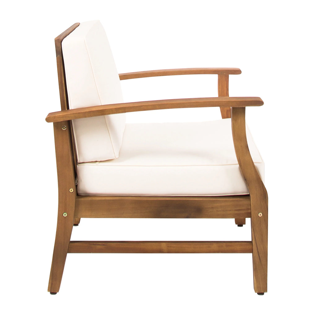 Acacia Wood Club Chairs with Cushions, Set of 2 G989