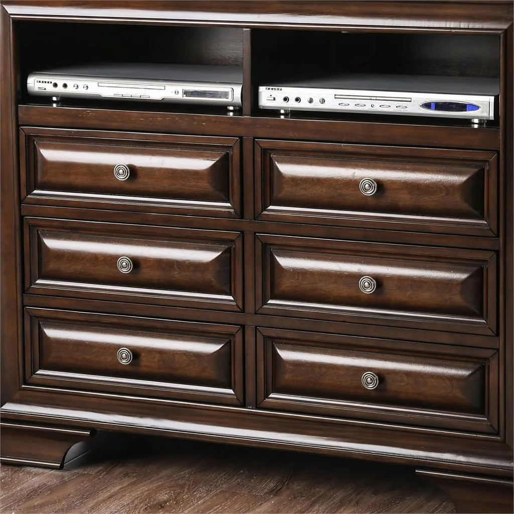 6 Drawer Wood TV Stand S181