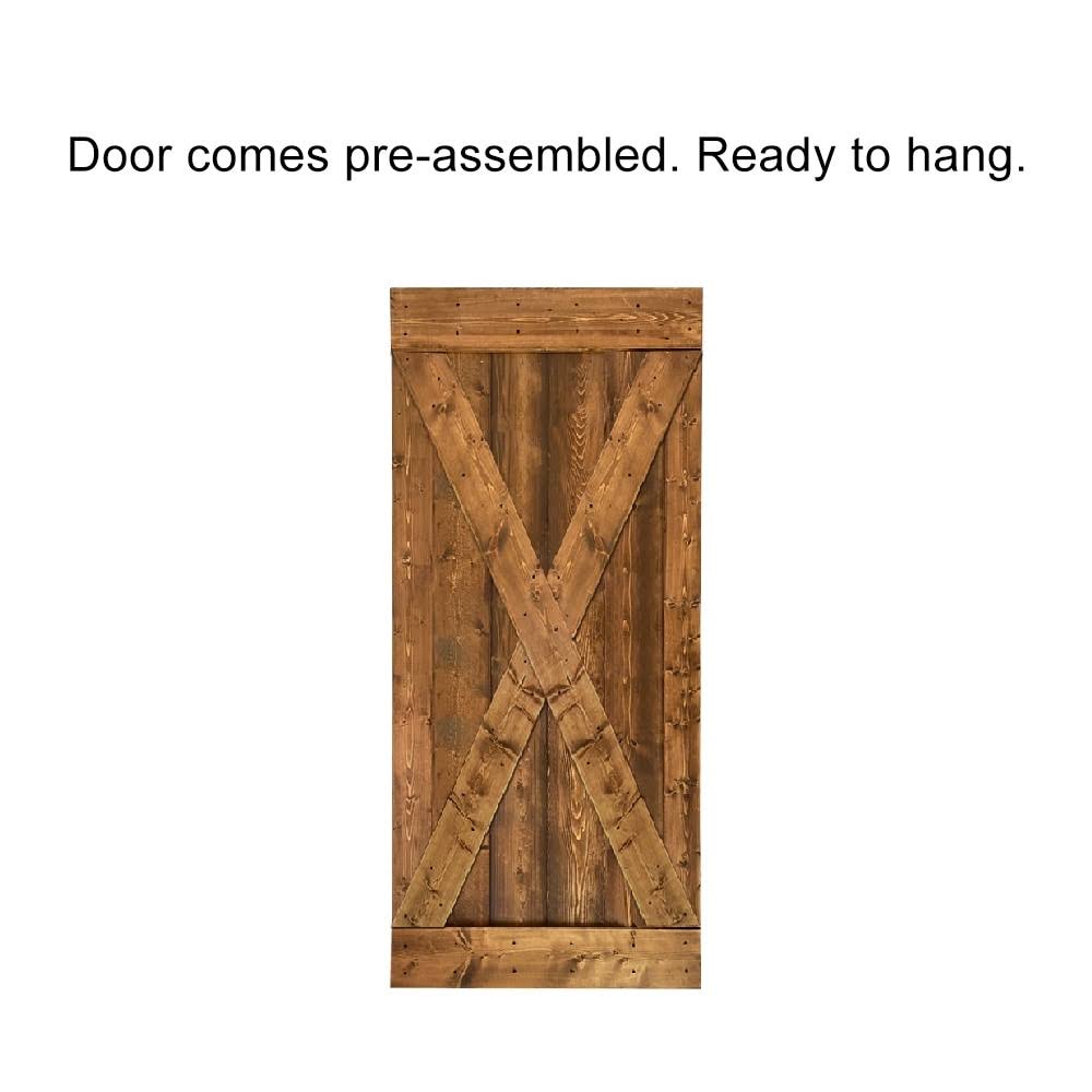 36 in. x 84 in. Espresso Stained Wood Interior Sliding Barn Door with Hardware Kit G30489