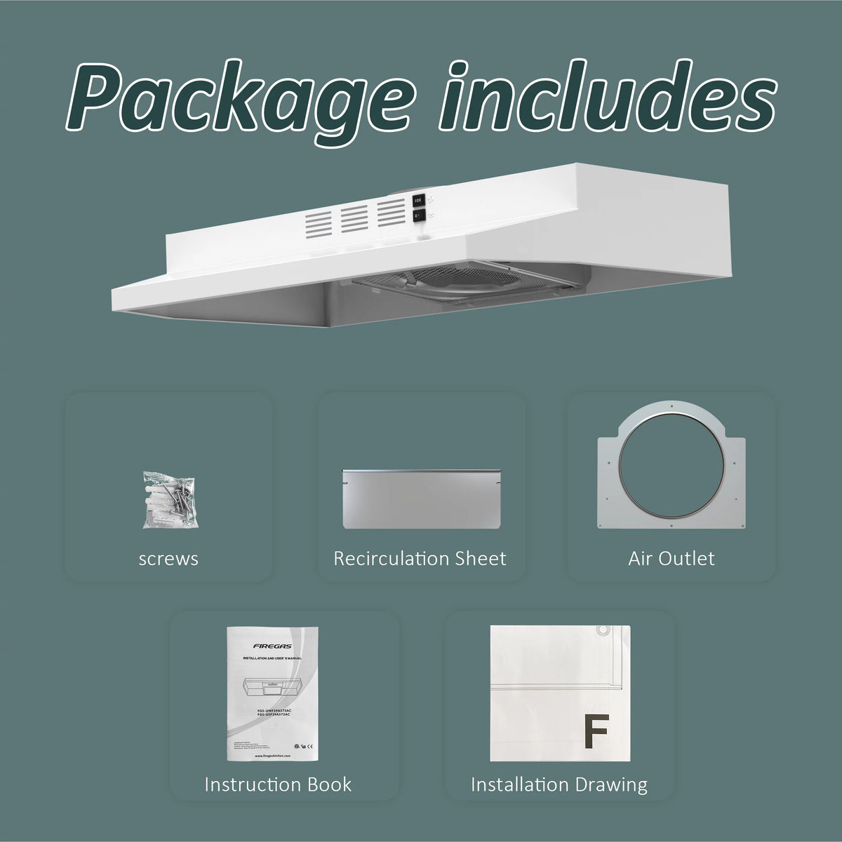 30 inch Under Cabinet Range Hood with 2 Speed Exhaust Fan A265