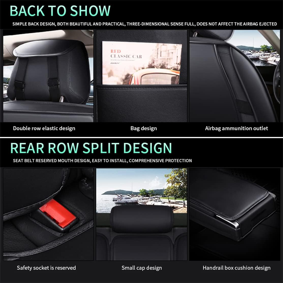 Car Seat Covers 5-Seat Black Blue N2784
