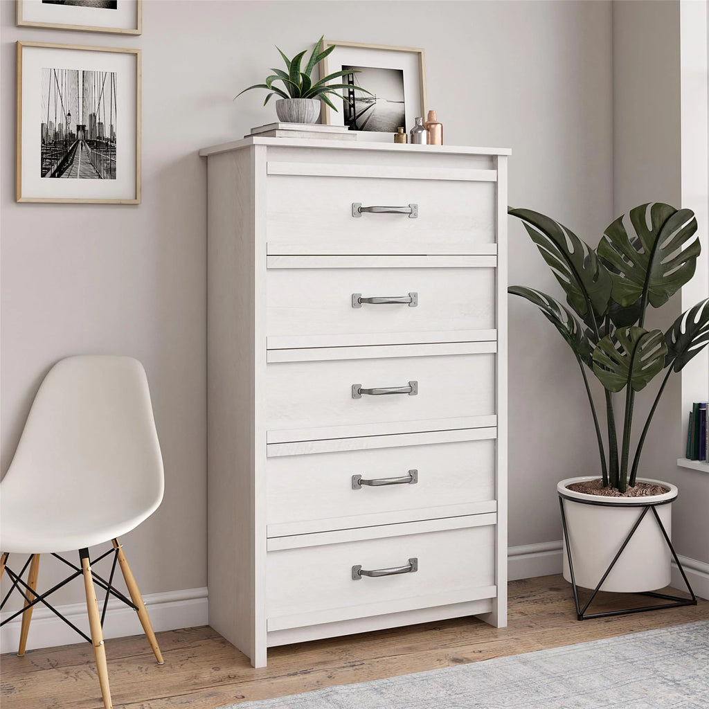 5 Drawer Ivory Oak Dresser E613426