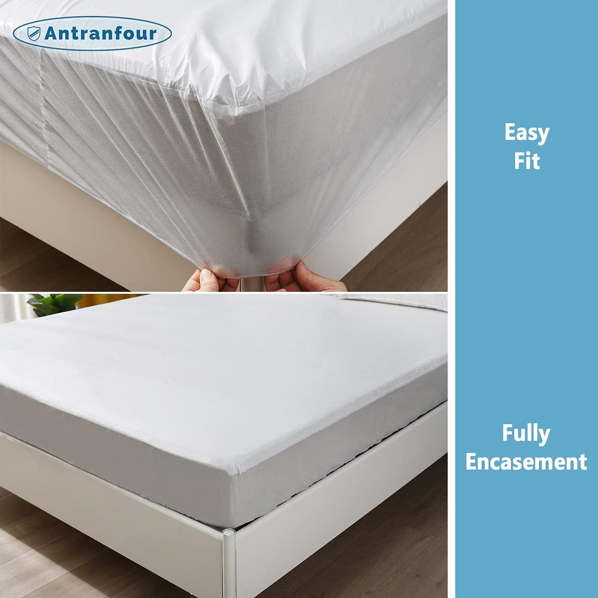 Non Woven Fabric Mattress Protector Queen Size Pack of 2 A7273