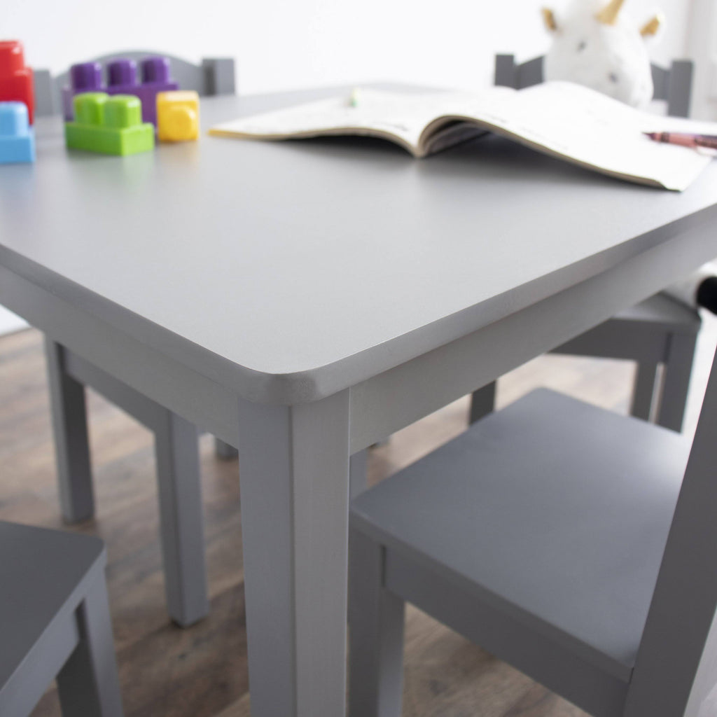 Grey Wood Kids Table and 4 Chair Set B8907