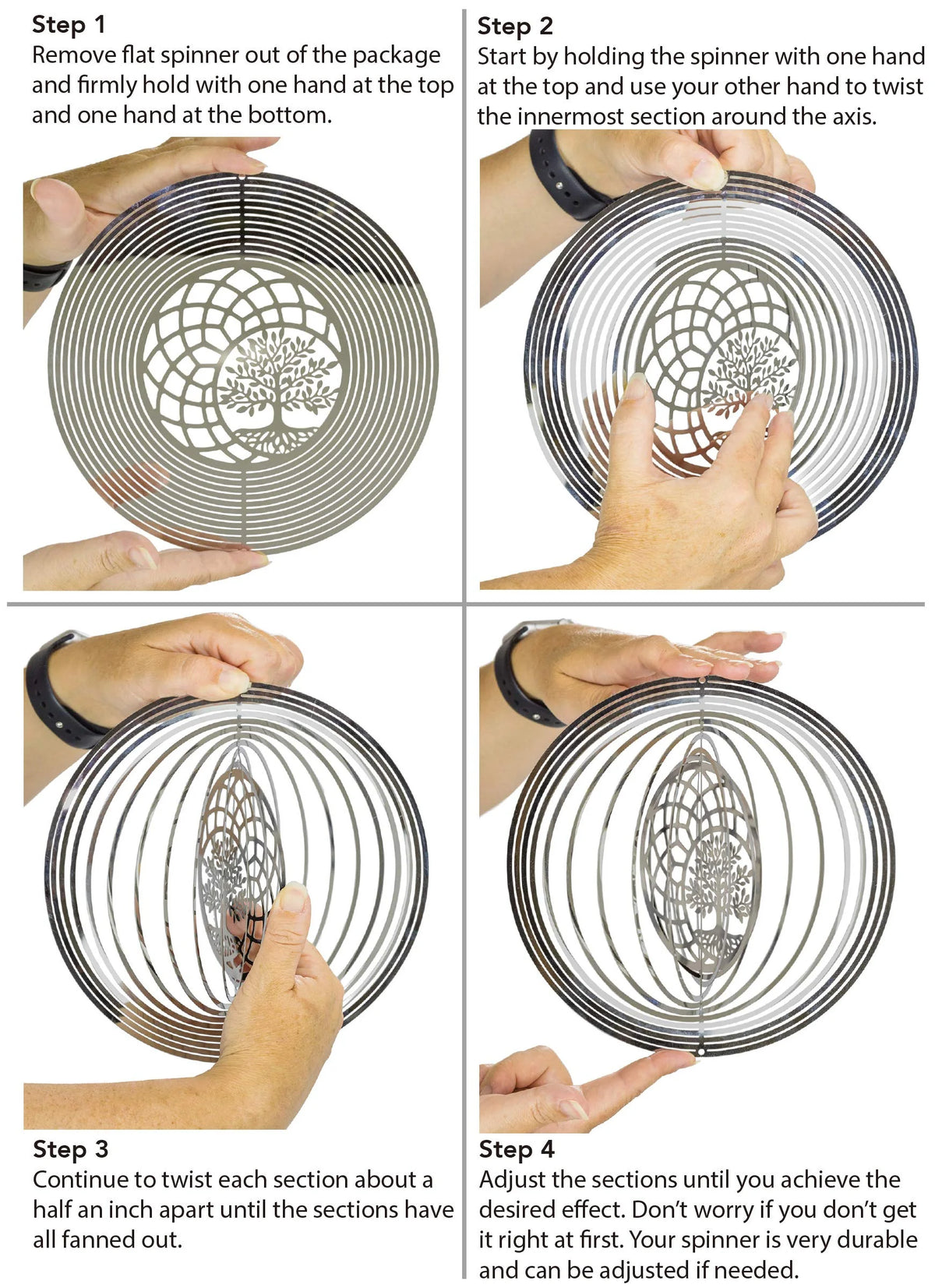 Tree of Life Dreamcatcher Kinetic Wind Spinner Outdoor Metal Hanging Spinners Large 3D Garden Art Wind Sculpture A837657