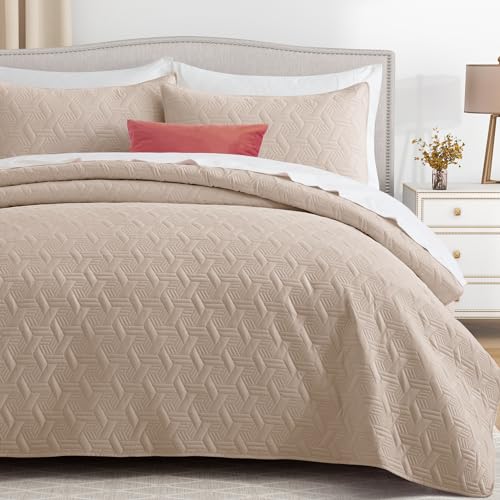 Navy California King Size 3 Piece Microfiber Quilt Bedding Set Y877729