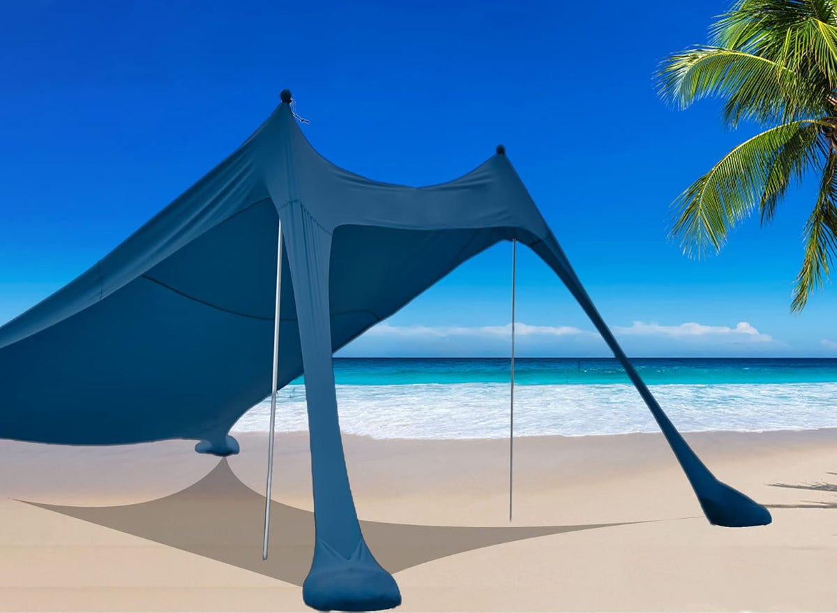 Beach Tent Sunshade Pop Up Sun Shelter with Carry Bag Y698597