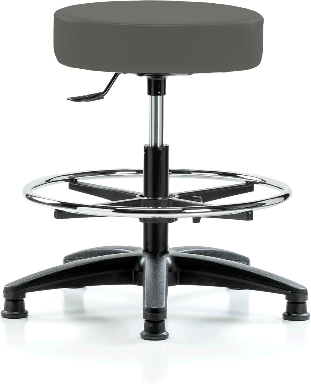Black Fabric Height Adjustable Swivel Stool V847559