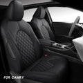 Full Coverage Faux Leather Car Seat Covers Full Set Black K982265