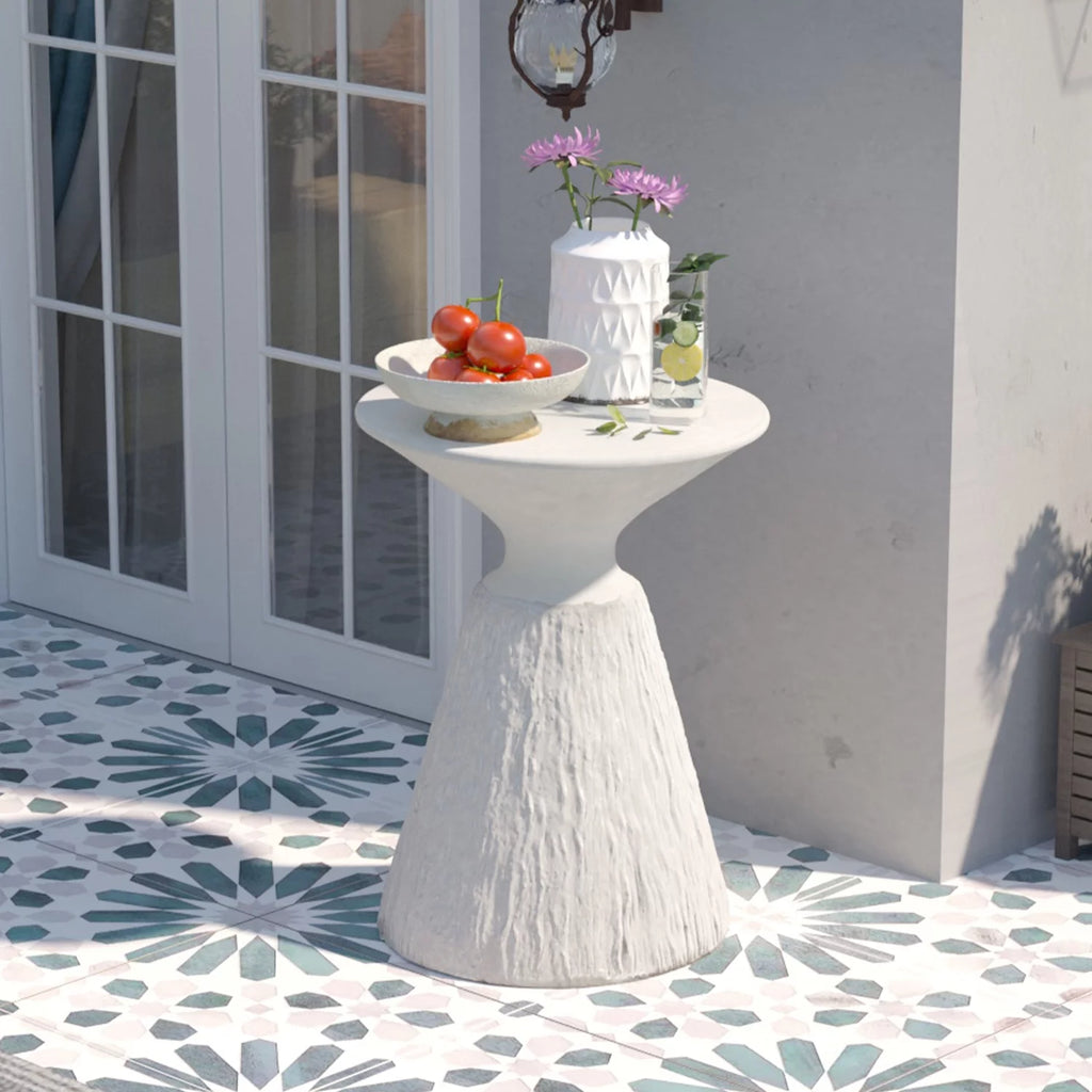White Round Concrete Side Table Z6415