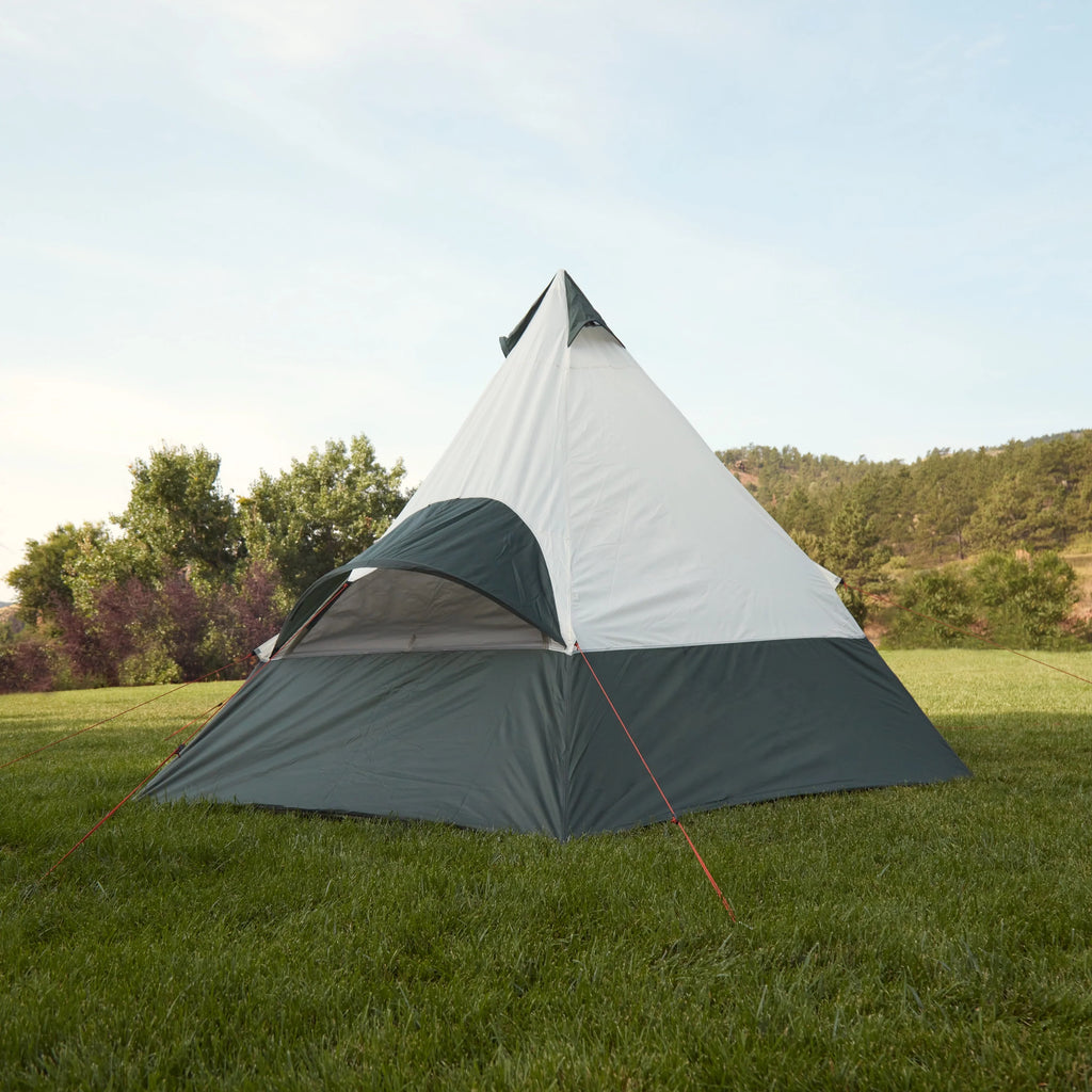 7-Person 1-Room Teepee Tent with Vented Rear Window, Green M8697