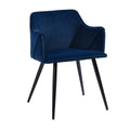 Velvet Arm Chair Set Of 2 Dark Blue T1894