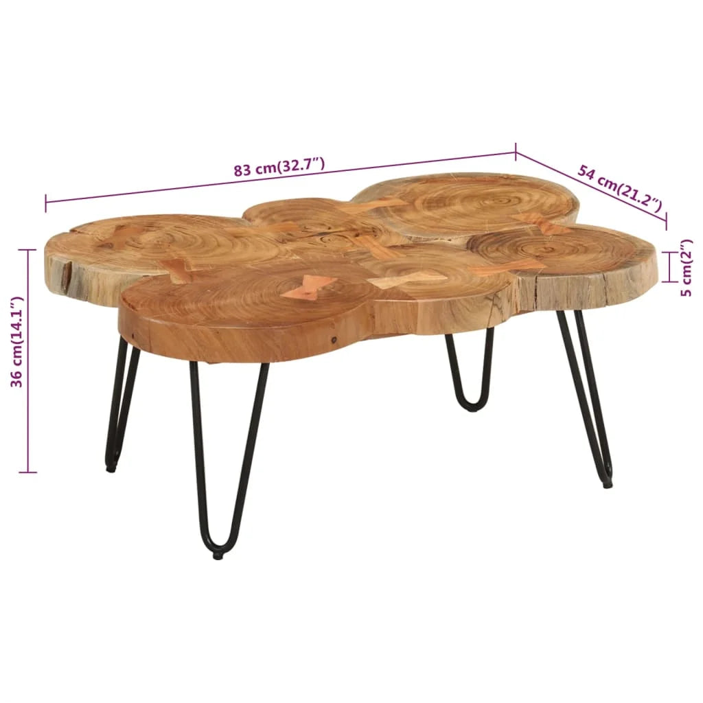 14.2" 6 Trunks Solid Wood Acacia Coffee Table Z264374