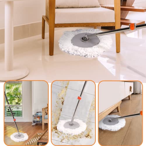4 Reusable Microfiber Mop Heads Mop and Bucket with Wringer Set V1902