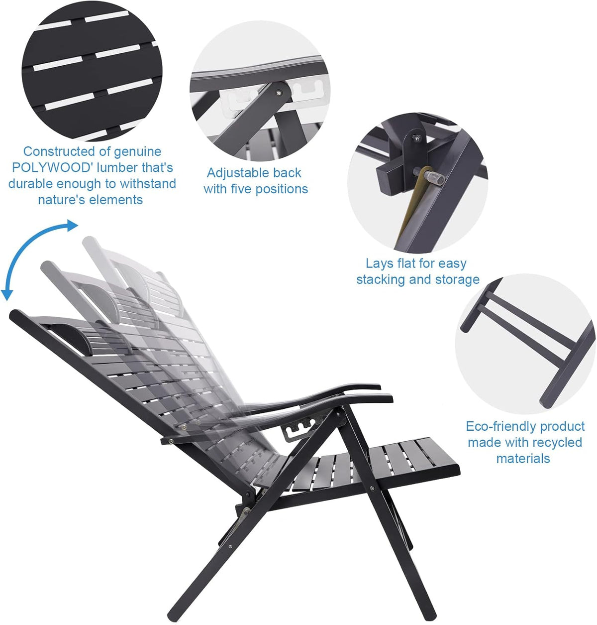 Zero Gravity Folding Patio Lounge Chair with Arms Z958