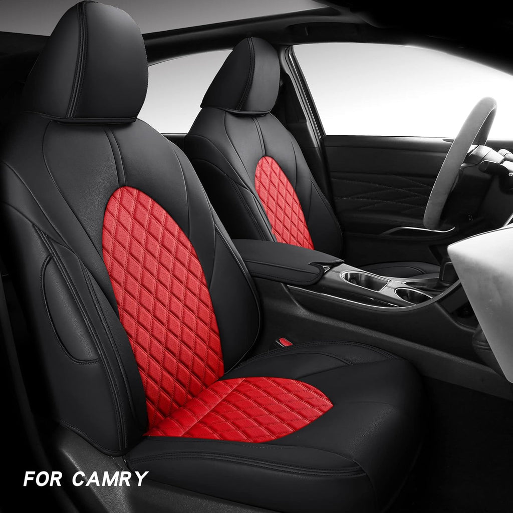 Full Coverage Faux Leather Car Seat Covers Full Set Black K982265