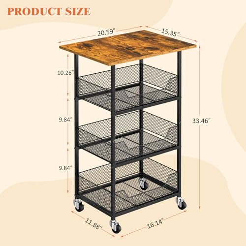 4 Tier Microwave Cart with Storage O339