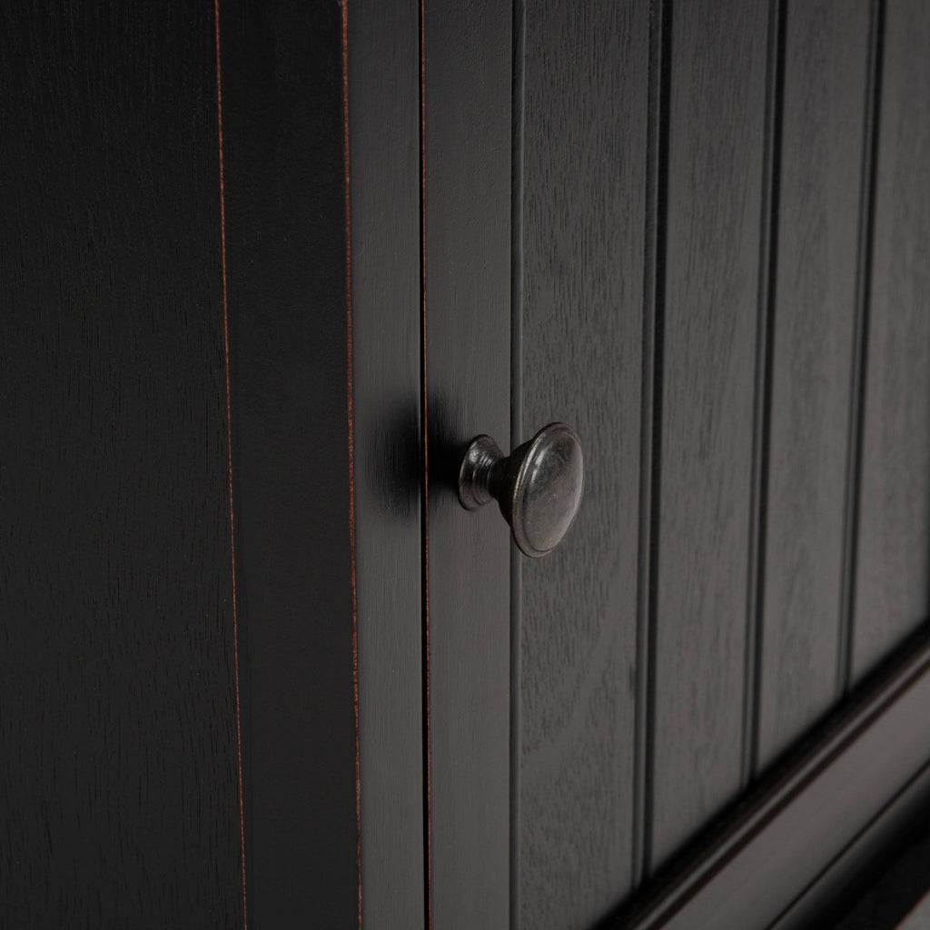 Distressed Black Cabinet R776
