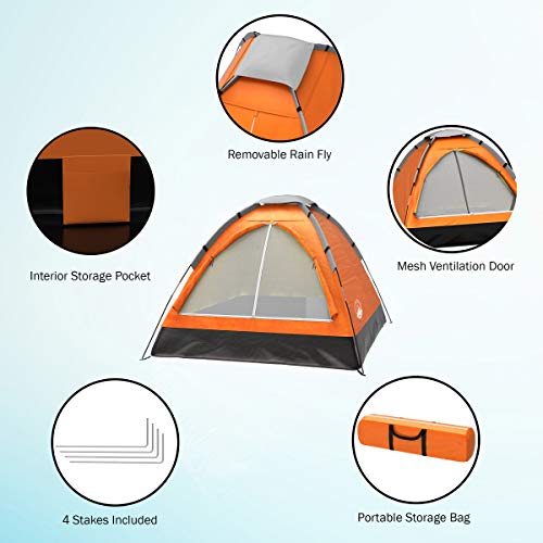 2-Person Camping Tent with Rain Fly and Carrying Bag X9044
