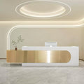 Reception Desk with LED Lights & Glass Top and Lockable Drawer (64IN) O8632