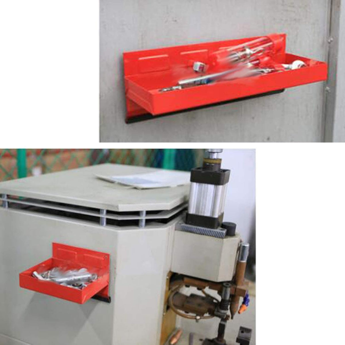 Magnetic Shelf 4-Pcs Set - Red Metal Tool Box with Strong Magnets - Pack of 2 M233182