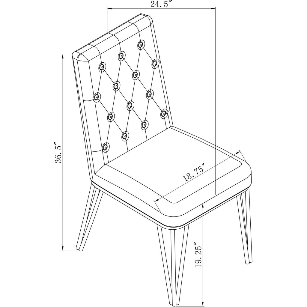 Navy Velvet Tufted Dining Chair Set of 2 P835153