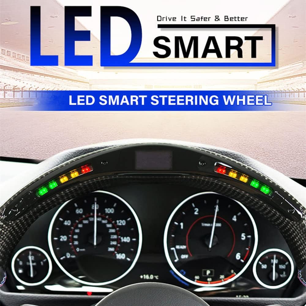 Matte Forged Carbon Fiber LED Steering Wheel T999