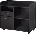 White Mobile Filing Cabinet with 2 Drawers and 3 Shelves J19618