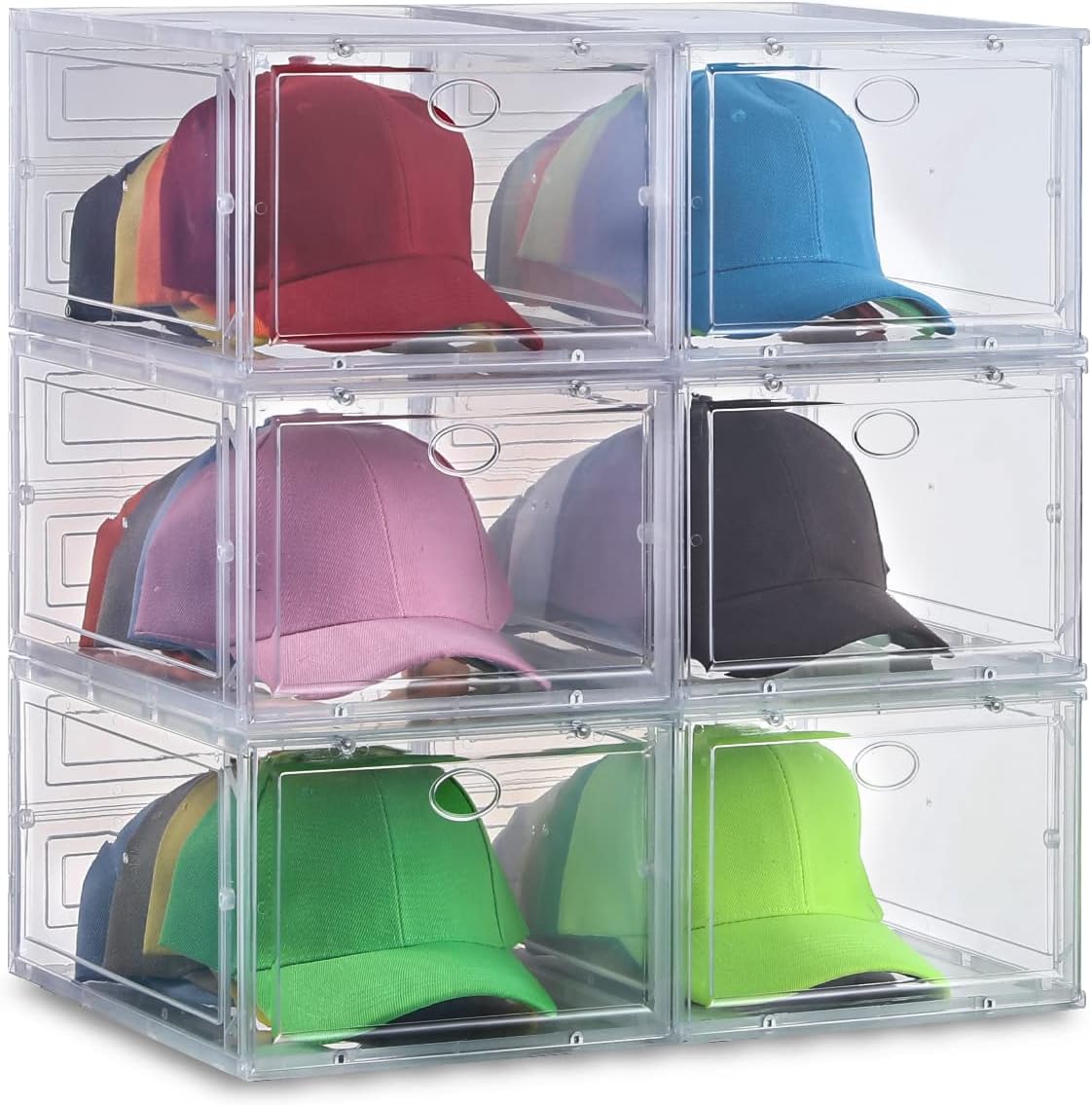 6 Pack Clear Stackable Hat Organizer F796327