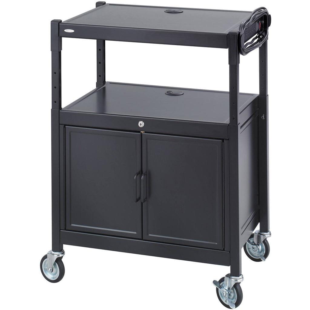 Steel Adjustable AV Cart with Cabinet D369954