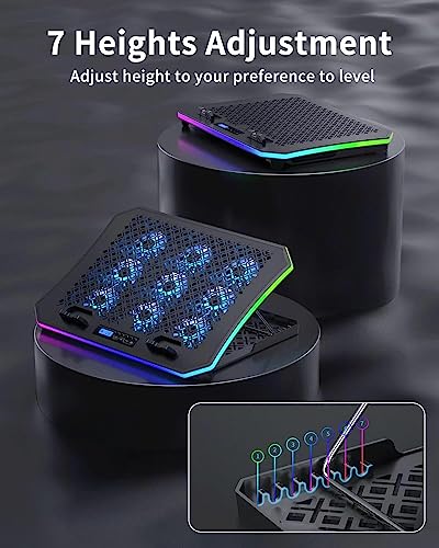 9 Quiet RGB Fans Cooling Pad for 15.6-17.3 Inch Laptops with 2 USB Ports Q465457
