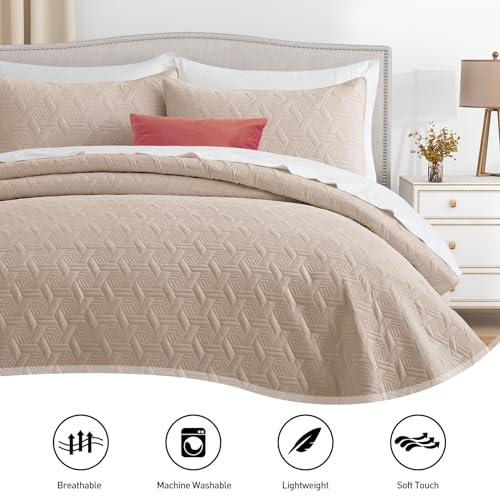 Navy California King Size 3 Piece Microfiber Quilt Bedding Set Y877729