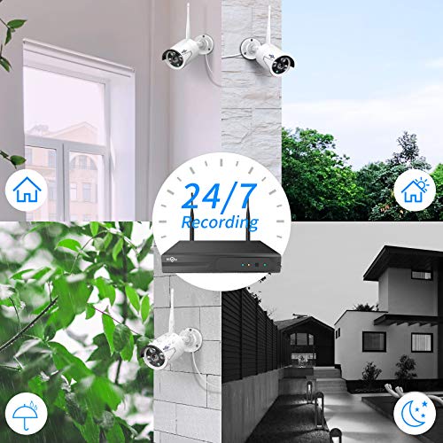 16CH 4K NVR 4Pcs 3MP Night Vision WiFi Cameras 1TB HDD C73101