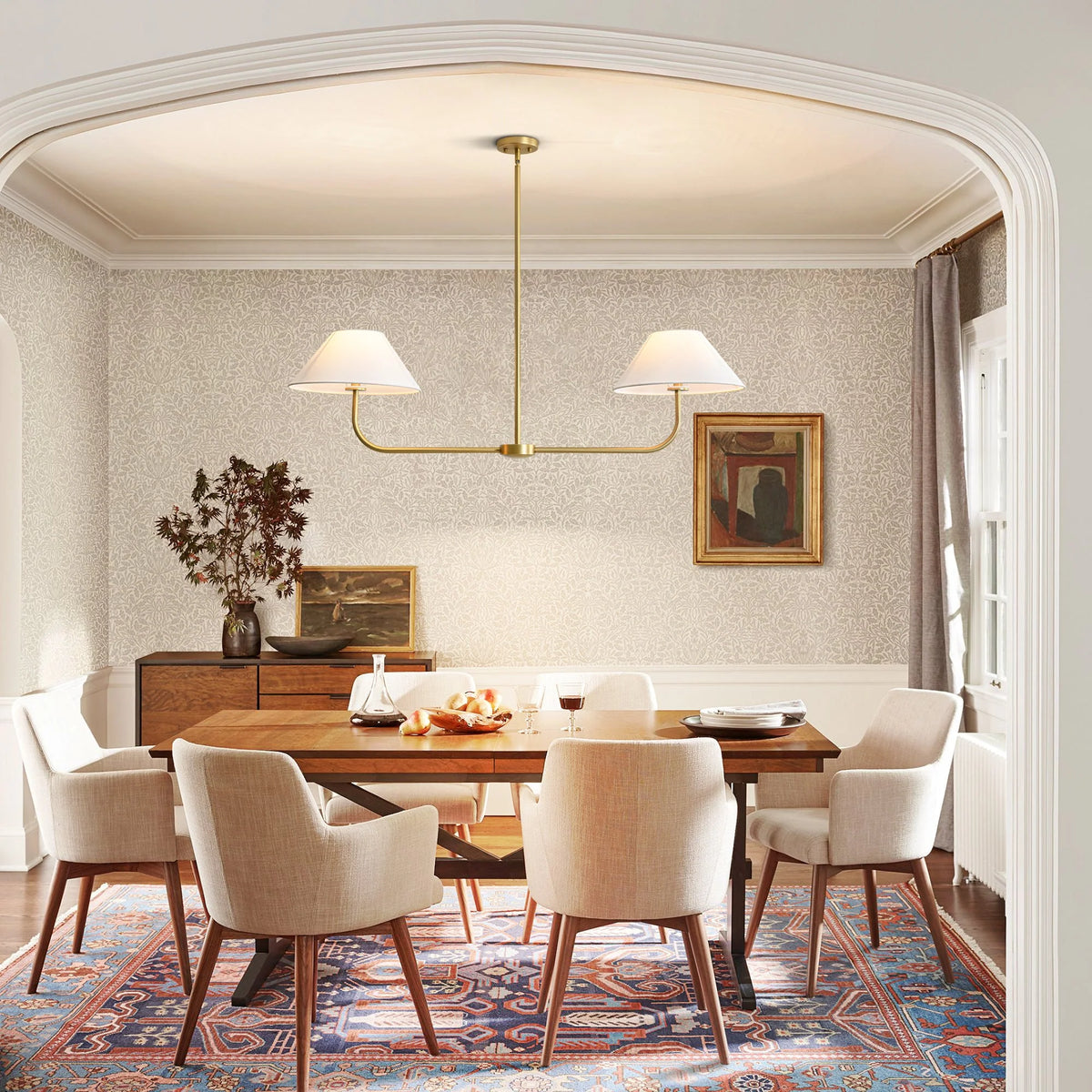 2-Light Dimmable Fabric Linear Pendant P292119
