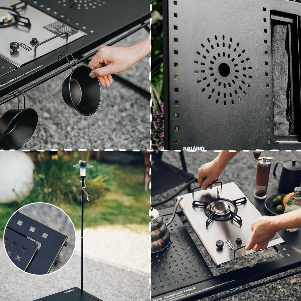 IGT Camping Table Kit with Gas Stove and Carrying Case A938301
