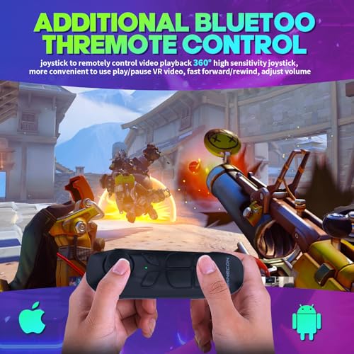 VR Headset with Bluetooth Controller, Aspheric HD Lens, Adjustable Focus & IPD K3354