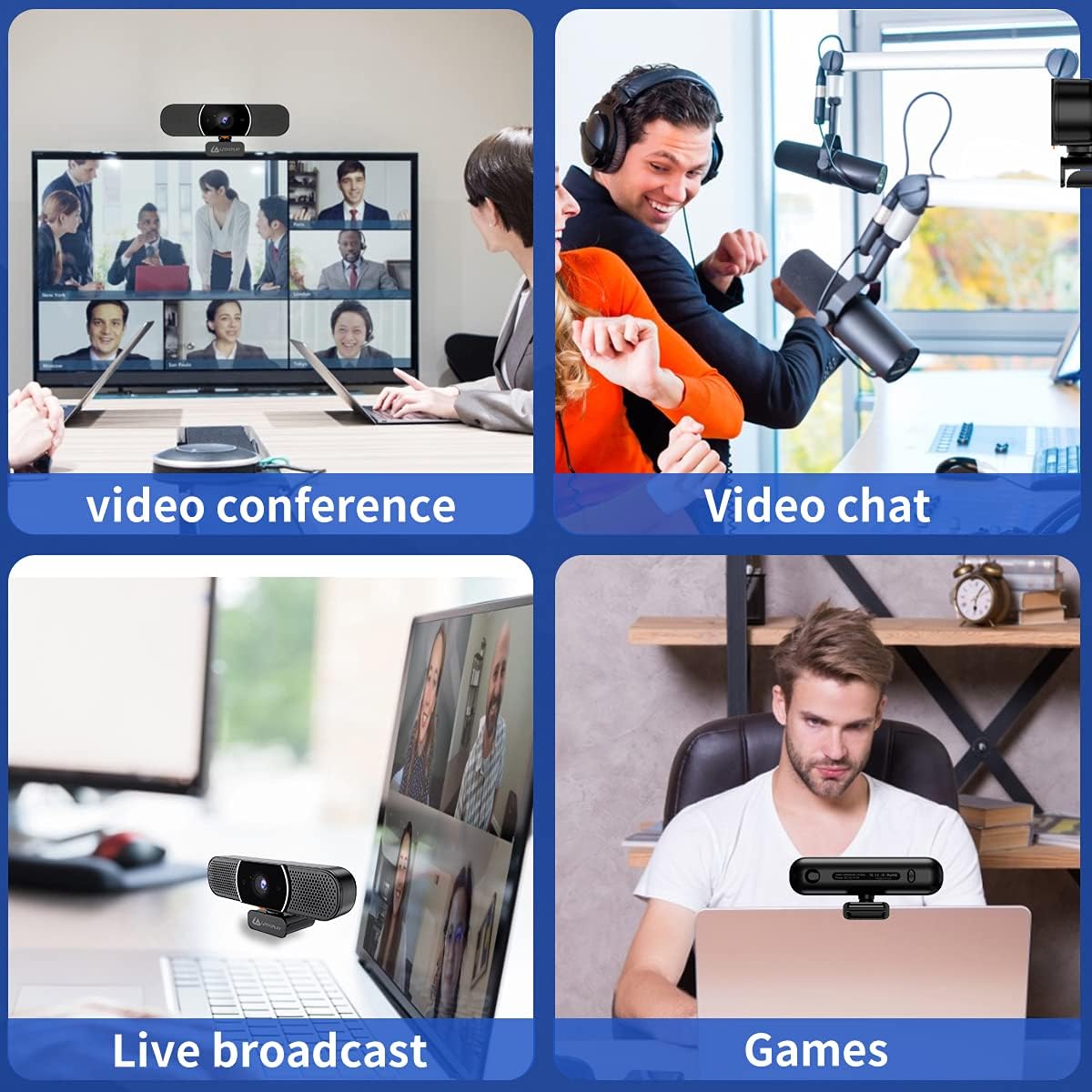 3 in 1 HD 1080p Webcam with Microphone and Speakers L660112