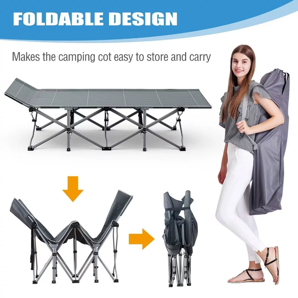 2 Pack Folding Camping Cot with Carry Bag X753986