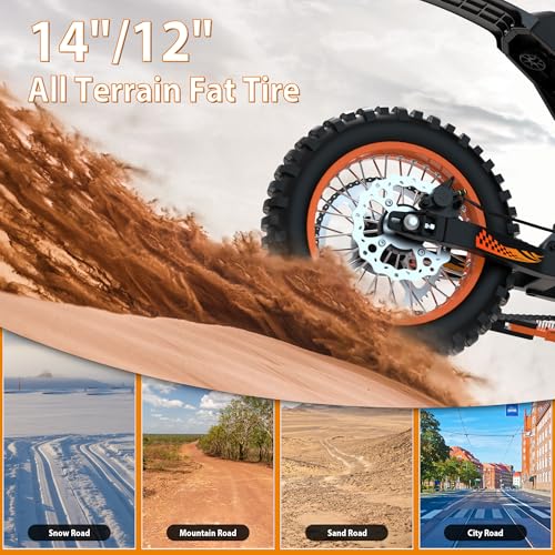 48V 21AH Electric Dirt Bike with 14"/12" Fat Tire Y3144