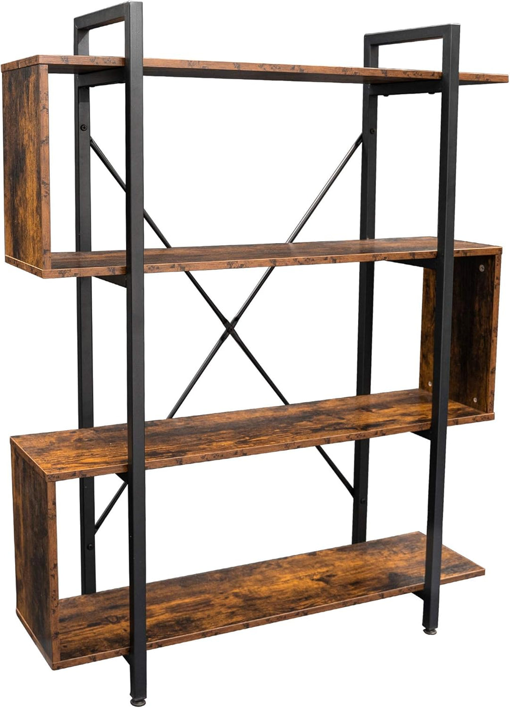 Vintage Industrial 4 Tier S Shaped Bookshelf P637891