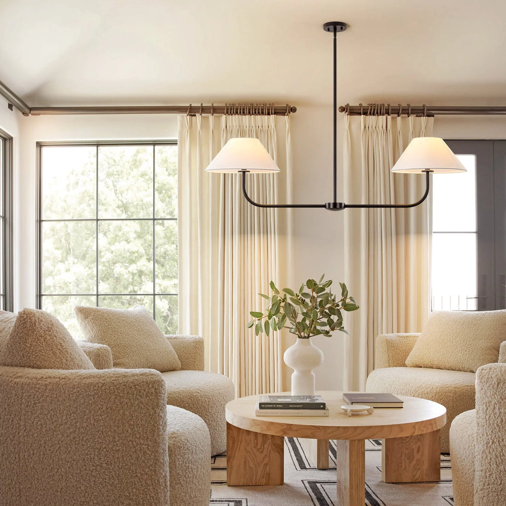 2-Light Dimmable Fabric Linear Pendant P292119