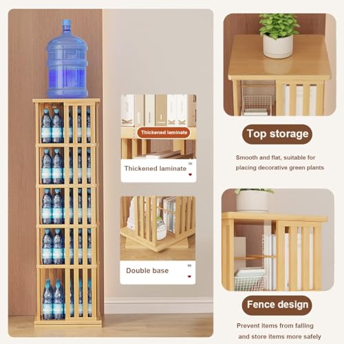 Bamboo 6 Tier Rotating Bookshelf L48107