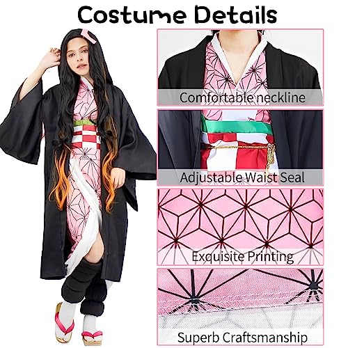 Kamado Anime Cosplay Costume Kimono Outfit C450